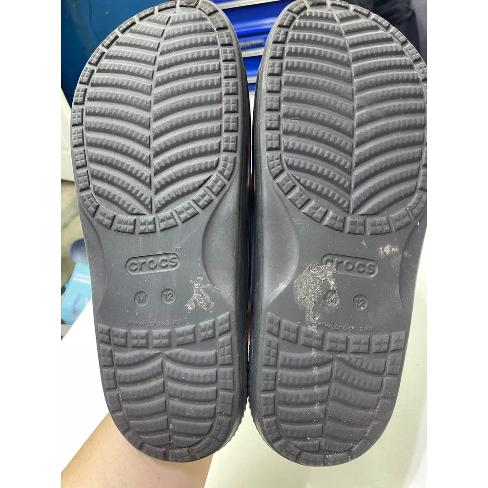 Crocs Classic Sandal Black Two Strap Slide Mens 12 206761-001